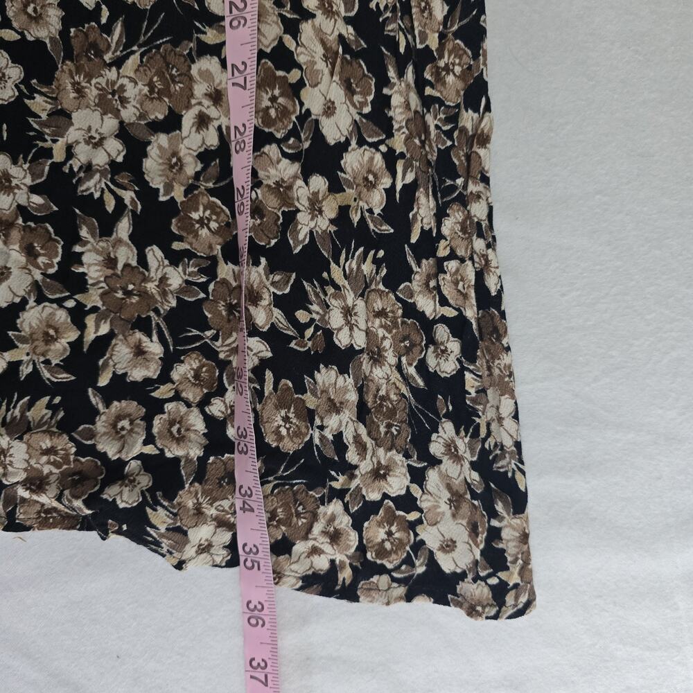 Old Navy Black Brown Dark Floral Slip Fit & Flare Dress Small Y2K Grunge - Picture 6 of 8